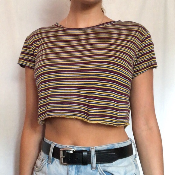 Striped colourful crop top - Picture 2 of 3